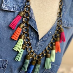 Colorful fun tassel necklace